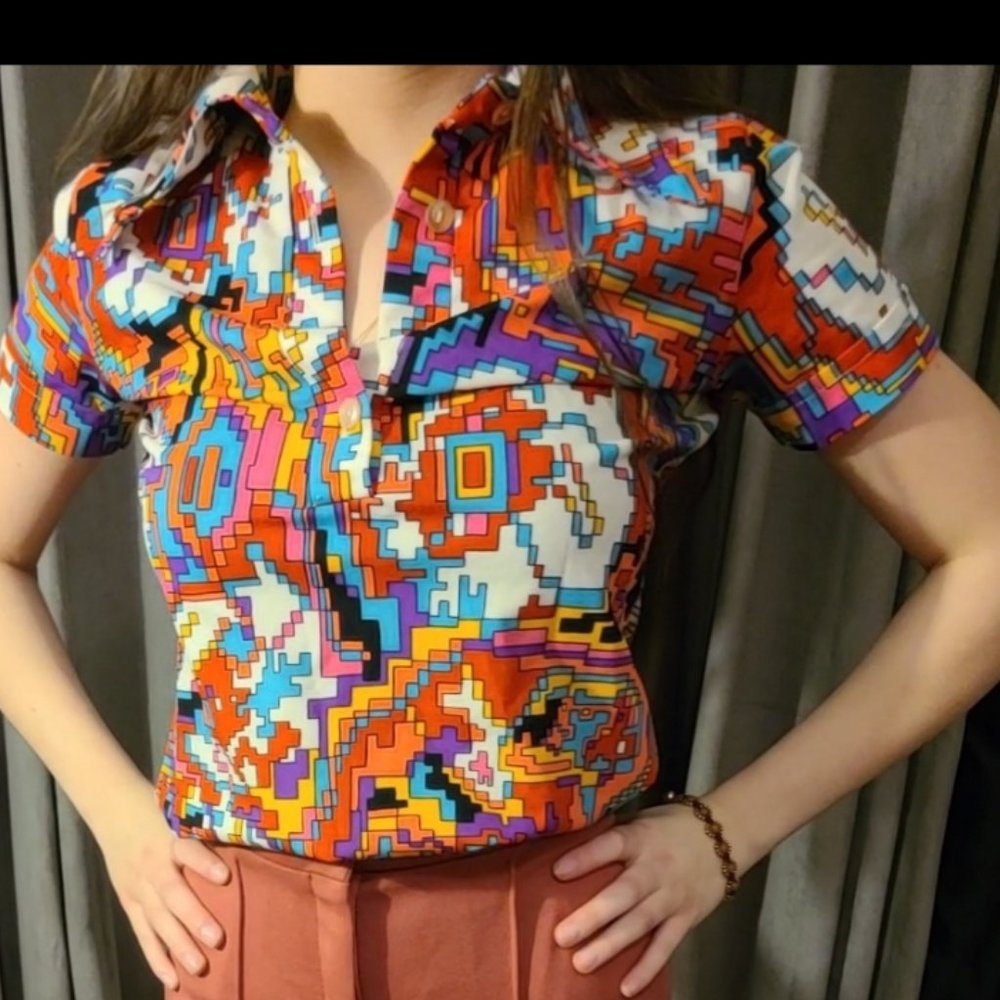 Funky Short Sleeve Polyester Shirt